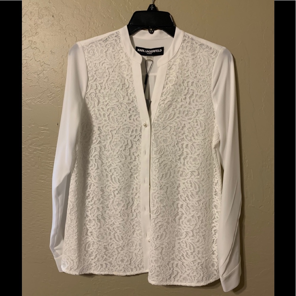Karl Lagerfeld lace front top